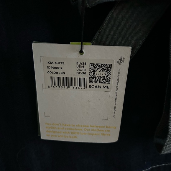 NWT SKFK IKIA-GOTS Denim Jumpsuit Size 6 - Picture 4 of 4